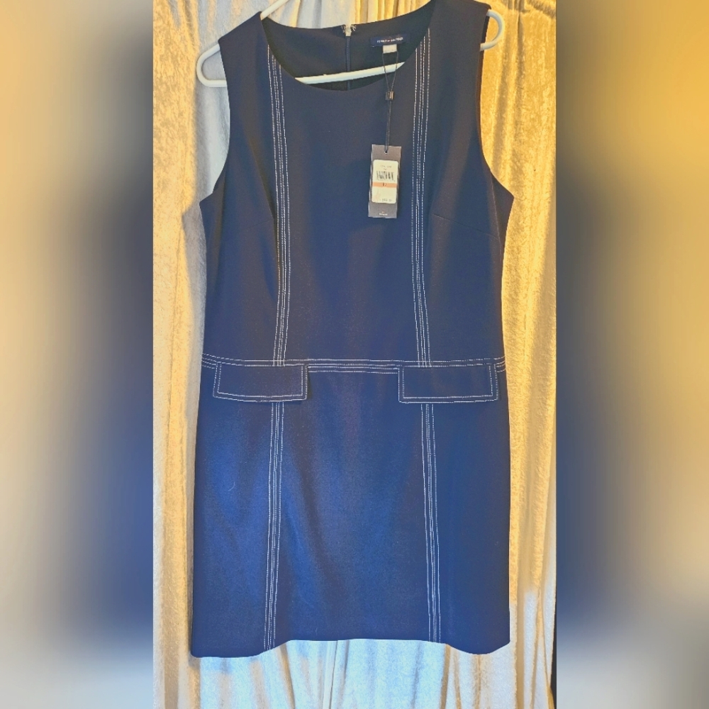 Tommy Hilfiger NWT Navy Tailored Sleeveless Dress